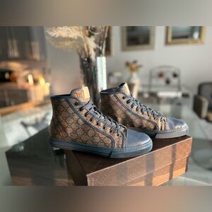 AUTHENTIC GUCCI GG SUPREME CANVAS MONOGRAM SNEAKERS SZ 12G (FITS US 13) 312202